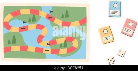Spielkarte Für Flat Path Brett Stock Vektor