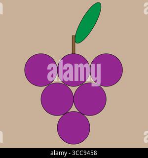 Trauben. Symbol für gesunde Früchte. Violette Beeren Vektor. Flaches natürliches Element. Stock Vektor