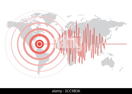 Erdbebendarstellung mit seismischer Wellenaktivität. Stock Vektor