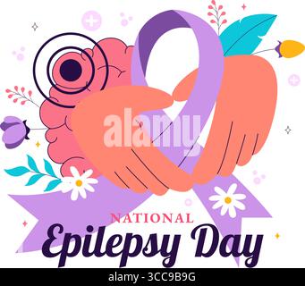 National Epilepsie Awareness Month Vektor Illustration jedes Jahr im November beobachtet mit Gehirn und geistige Gesundheit Bewusstsein in einem Hintergrund Stock Vektor