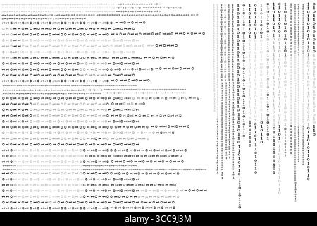 Binärer Code Zero eine fließende abstrakte Matrix Digital Art mit binärem Computercode. Stock Vektor