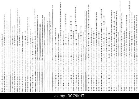 Binärer Code Zero eine fließende abstrakte Matrix Digital Art mit binärem Computercode. Stock Vektor
