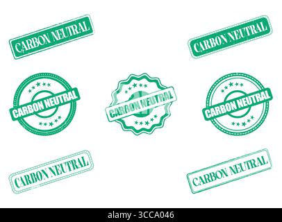 Eine Sammlung von Stempeln und Dichtungen aus kohlenstoffneutralem Gummi Stock Vektor