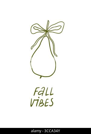 Hand gezeichnete Fall Vektor-Illustration mit Schriftzug Stock Vektor