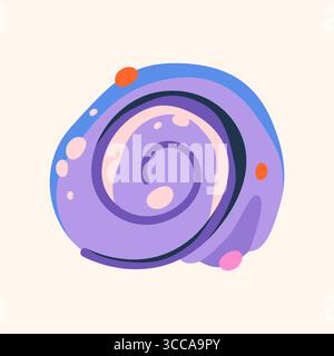 Meer oder Muschel isoliert. Vektor-Muschelsymbol oder aquatische, nautische Fauna. Unterwassermuschel oder StrandNatur. Spiralmolluskenelement für ozeanisches und marines Ökosystem. Natur- und Biologie-Clipart. Stock Vektor