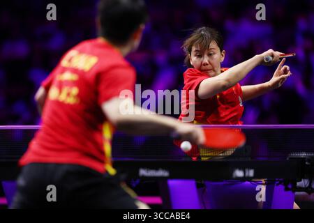 Yokohama BUNTAI, Kanagawa, Japan. August 2025. (L bis R) SUN Yingsha (CHN), CHEN Xingtong (CHN), 11. AUGUST 2025 - Tischtennis : WTT Champions Yokohama 2025 Women's Singles Final bei Yokohama BUNTAI, Kanagawa, Japan. Quelle: Naoki Morita/AFLO SPORT/Alamy Live News Stockfoto