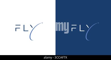 Einzigartiges und modernes fliegendes Logo Stock Vektor