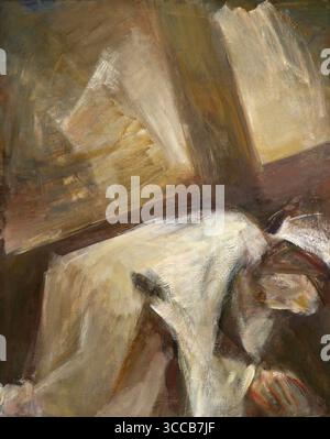 7 Stationen des Kreuzes, Jesus fällt zum zweiten Mal unter dem Kreuz, die Kirche des Heiligen Kreuzes in Rovinj, Kroatien Stockfoto