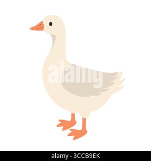 Niedliche weiße Gans- oder Entensymbol - Vektor-Illustration Stock Vektor