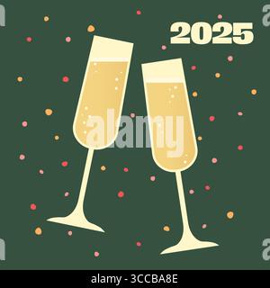 Frohe Neujahrsfeier 2025- Vektorillustration Stock Vektor
