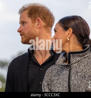 22. September 2023, Santa Barbara, Kalifornien, USA: Prinz Harry und Prinzessin Meghan Markle, der Herzog und die Herzogin von Sussex, befinden sich auf Kevin Costnerâ â Anwesen am Meer und verleihen den Gewinnern des One805 Heart of the Community Award beim One805 Live Concert in Santa Barbara am 22. September 2023, einer jährlichen Spendenaktion in Höhe von mehreren Millionen Dollar, um die Rettungskräfte und die Rettungskräfte des Bezirks Santa Barbara zu unterstützen. Die Organisation wurde 2018 gegründet, während der Erdrutsche von Thomas Fire und Montecito das Gebiet verwüsteten und Tausende von Ersthelfern c Stockfoto