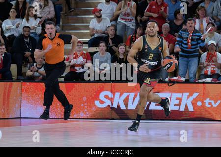 30. November 2023, Monaco, Monaco: ALS Monaco #2 wird Jaron Blossomgame während des Spiels der Turkish Airlines Euroleague Runde 11 zwischen AS Monaco und Olympiacos Piräus in der Gaston Medecin Halle in Monaco gesehen. Endpunktzahl: AS Monaco 85: 77 Olympiakos. (Kreditbild: © Laurent Coust/SOPA Images via ZUMA Press Wire) Stockfoto