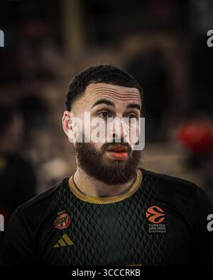 30. November 2023, Monaco, Monaco: ALS Monaco #55 wird Mike James während des Spiels der Turkish Airlines in der 11. Runde zwischen DER AS Monaco und Olympiacos Piräus in der Gaston Medecin Halle in Monaco gesehen. Endpunktzahl: AS Monaco 85: 77 Olympiakos. (Kreditbild: © Laurent Coust/SOPA Images via ZUMA Press Wire) Stockfoto
