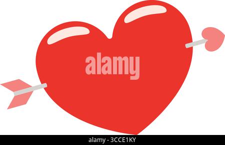 Herz durchbohrt von Pfeil. Vektor Stock Vektor