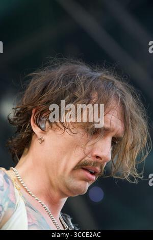 Justin Hawkins trat am 8. Juli 2022 in Cornbury, Oxfordshire auf Stockfoto