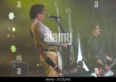 Justin Hawkins trat am 8. Juli 2022 in Cornbury, Oxfordshire auf Stockfoto
