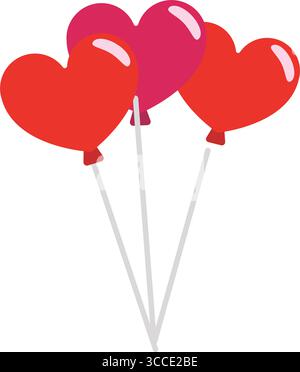 Herzförmiger Balloncluster. Vektor Stock Vektor