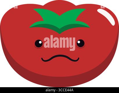 Isolierter süßer Tomatencharakter Vektor Stock Vektor