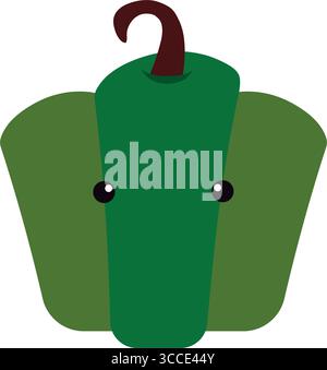 Isolierter süßer glücklicher Pfeffer-Charakter Vektor Stock Vektor