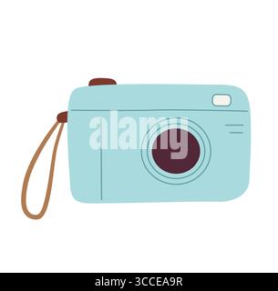 Niedliche Kamera flache Vektor-Illustration. Stock Vektor