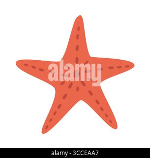 Seestern-Symbol im flachen Stil. Sommer-Vektor-Illustration. Stock Vektor