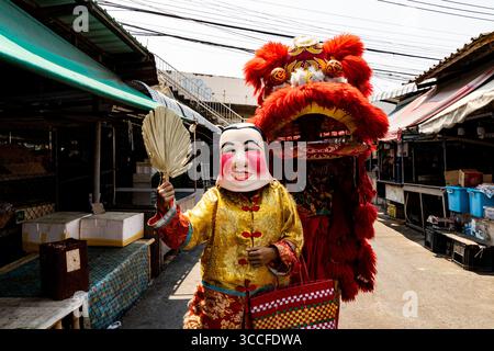 24. Februar 2023, Bangkok, Thailand: Jugendliche Cannabispflanzen werden in der Sonne auf der Straße gesehen. Das tägliche Leben um Lad Krabang, ein Wohnviertel in der Nähe des internationalen Flughafens Suvarnabhumi, in Ost-Bangkok, Thailand, am 24. Februar 2022. (Kreditbild: © Matt Hunt/ZUMA Press Wire) Stockfoto