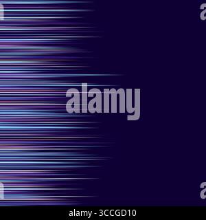 Abstrakte, farbige Lichtstreifen vor einem dunkelvioletten Hintergrund Stockfoto