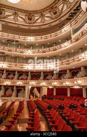 22. November 2018, Oaxaca de Juarez, Oaxaca, Mexiko: Innenraum des Mazedonio Alcala Theaters im historischen Zentrum der Stadt Oaxaca, Mexiko. Es wurde 1909 eröffnet und ist nach dem berühmten mexikanischen Komponisten und Geiger benannt, der aus Oaxaca stammte. (Kreditbild: © Jon G. Fuller / Vwpics/VW Pics via ZUMA Press Wire) Stockfoto