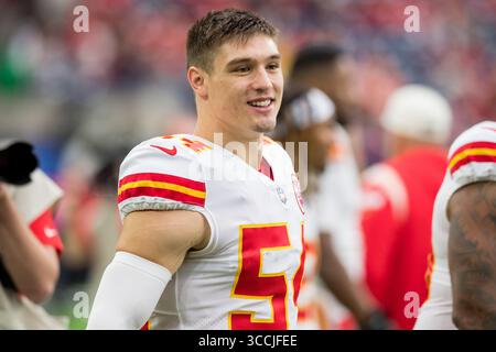 18. Dezember 2022: Kansas City Chiefs Linebacker Leo Chenal (54) vor einem Spiel zwischen den Kansas City Chiefs und den Houston Texans in Houston, Texas. ..Trask Smith/CSM (Foto: © Trask Smith/CSM via ZUMA Press Wire) Stockfoto