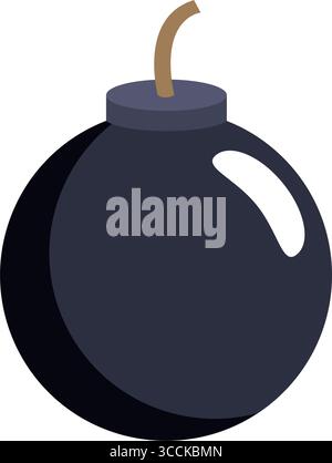 Rundes Symbol Der Schwarzen Bombe. Vektor Stock Vektor