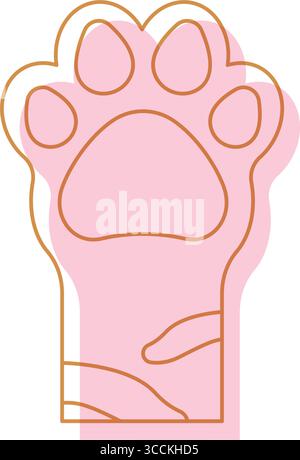 Rosafarbenes Katzenpfoten-Symbol. Vektor Stock Vektor