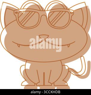 Coole Katze mit Sonnenbrille. Vektor Stock Vektor