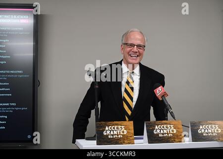 19. Januar 2024, Emporia, Kansas, USA: US-Senator Jerry Moran (R-KS) hält Hauptredner bei der Eröffnung des neuen Cybersecurity Research and Outreach Centers an der Emporia State University (Credit Image: © Mark Reinstein/ZUMA Press Wire) Stockfoto