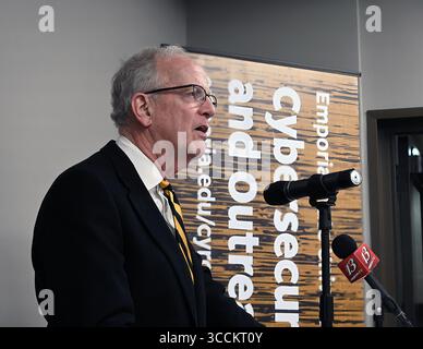 19. Januar 2024, Emporia, Kansas, USA: US-Senator Jerry Moran (R-KS) hält Hauptredner bei der Eröffnung des neuen Cybersecurity Research and Outreach Centers an der Emporia State University (Credit Image: © Mark Reinstein/ZUMA Press Wire) Stockfoto