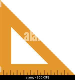 Maßeinheit für das orangefarbene Dreieck-Lineal. Vektor Stock Vektor