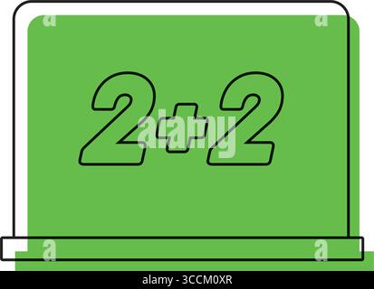 Grüne Tafel mathematische Umrisse. Vektor Stock Vektor
