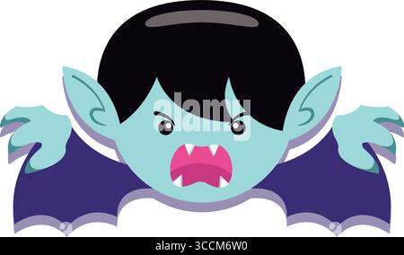 Vampirfledermaus-Zeichentrickfigur. Vektor Stock Vektor