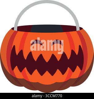 Halloween Kürbiskorb. Vektor Stock Vektor