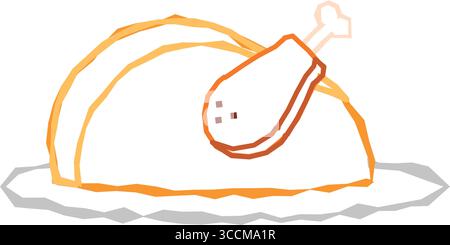 Goldene türkei Umrisszeichnung. Vektor Stock Vektor