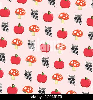 Muster mit Waldtieren. Vektor Stock Vektor