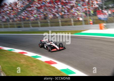 Juli 2023, Monza, MB, Italien: Kevin Magnussen (SVE) Haas VF-23..während der Qualifikation am Samstag, 2. September 2023 FORMEL 1 PIRELLI GRAN PREMIO dÂ€™ITALIA 2023 - 1. September bis 3. September Monza, MB, ITALIEN (Kreditbild: © Alessio de Marco/ZUMA Press Wire) Stockfoto