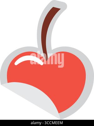 Roter Kirschaufkleber glänzend. Vektor Stock Vektor