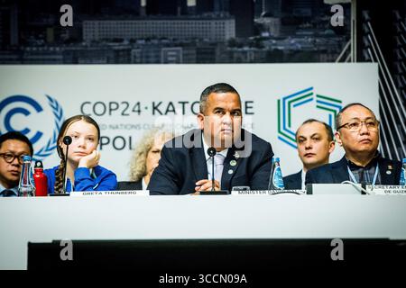 13. Dezember 2018: Kattowitz, Polen: Die 15-jährige schwedische Aktivistin Greta Thunberg auf einer cop24-Konferenz. (Bild: © Sadak Souici/ZUMA Press Wire) Stockfoto