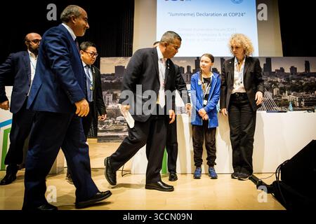 13. Dezember 2018: Kattowitz, Polen: Die 15-jährige schwedische Aktivistin Greta Thunberg auf einer cop24-Konferenz. (Bild: © Sadak Souici/ZUMA Press Wire) Stockfoto