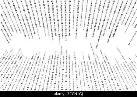 Zero One Binary Code Fließend Abstrakte Matrix Digitale Kunst Stock Vektor