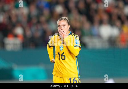 15. August 2023: Filippa Angeldal (Schweden) Gesten während eines Spiels, , AT , . Kim Price/CSM (Kreditbild: © Kim Price/CSM via ZUMA Press Wire) Stockfoto
