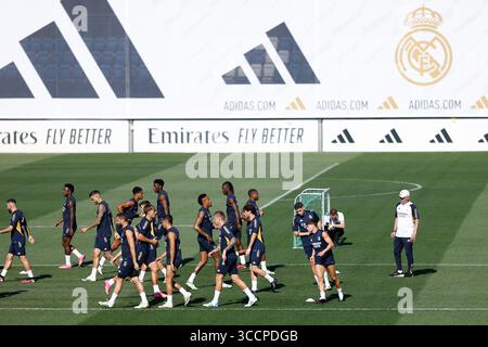 11. August 2023, VALDEBAS, MADRID, SPANIEN: Allgemeine Ansicht während des Trainingstages von Real Madriod vor dem ersten Spiel der La Liga EA Sports in Ciudad Deportiva Real Madrid am 11. August 2023 in Valdebebas, Madrid, Spanien. (Kreditbild: © Oscar J. Barroso/AFP7 via ZUMA Press Wire) Stockfoto