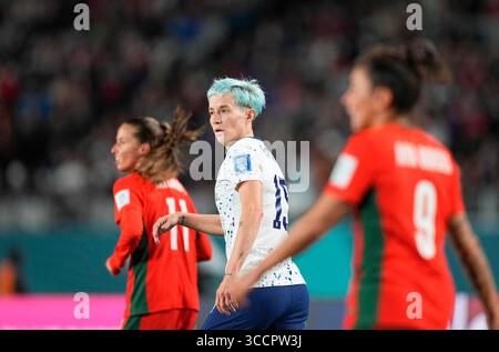 1. August 2023: Megan Rapinoe (USA) schaut während eines Spiels zu, bei , , . Kim Price/CSM (Kreditbild: © Kim Price/CSM via ZUMA Press Wire) Stockfoto