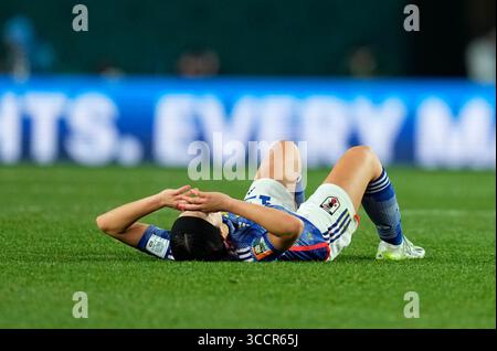 11. August 2023: Jun Endo (Japan) nach dem Spiel Verzweiflung während eines Spiels, , AT , , . Kim Price/CSM (Kreditbild: © Kim Price/CSM via ZUMA Press Wire) Stockfoto