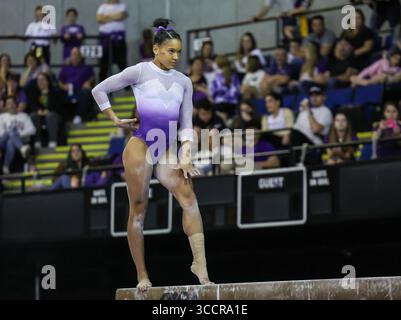 3. März 2023: Haleigh Bryant der LSU tritt beim LSU Podium Challenge im River Center in Baton Rouge, LA an. Kyle Okita/CSM (Foto: © Kyle Okita/CSM via ZUMA Press Wire) Stockfoto
